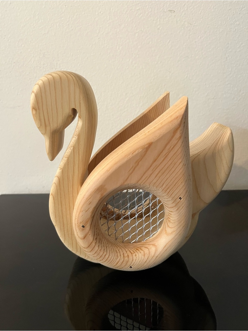 Hand Crafted Wooden Swan Holder Organizer- Unfinished